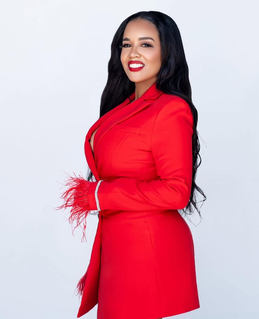 Lahteefah M. Parramore, CPA, in a red suit